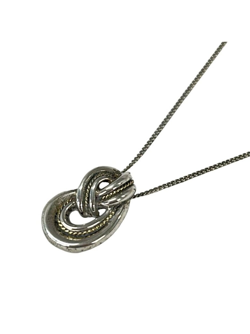 Tiffany & Co Necklace Twist Knot Rope Silver 18k Yellow Gold